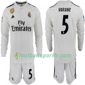 Tenue Real Madrid VARANE 5 Enfant Domicile 2018-2019 Maillot de Foot ML